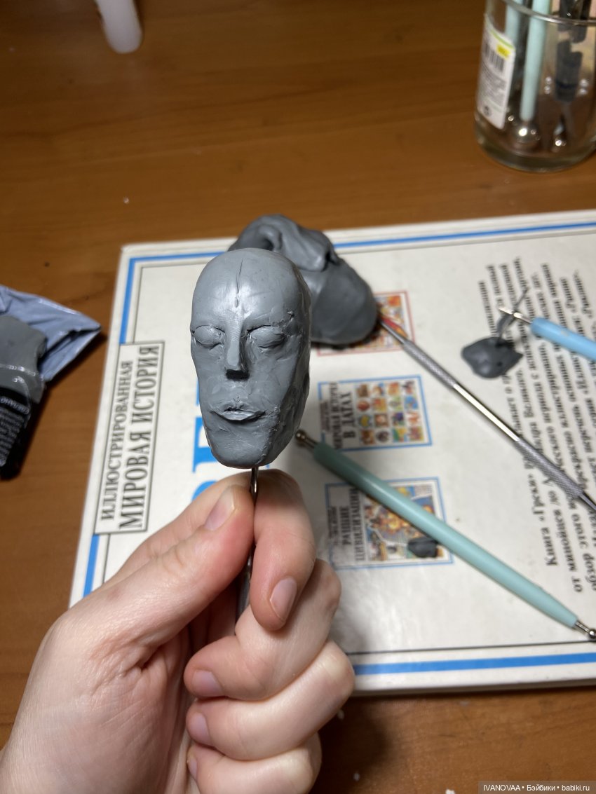 Создание шарнирной куклы. День 34. Губы получились!!! Долепливаем обрубовочную голову из пластелина | Бэйбики Создание шарнирной куклы. День 34. Губы получились!!! Долепливаем обрубовочную голову из пластелина