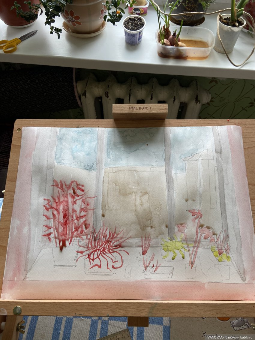 Создание шарнирной куклы. День 43. Леплю новую голову. Сложности с глазами. Рисую свою картину для удовольствия (фото 2)