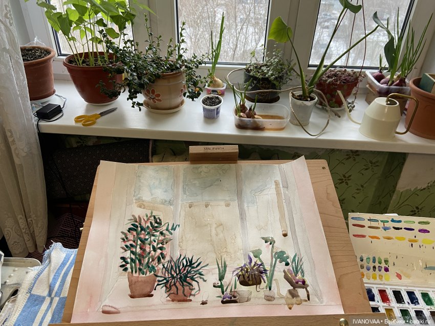 Создание шарнирной куклы. День 43. Леплю новую голову. Сложности с глазами. Рисую свою картину для удовольствия (фото 3)