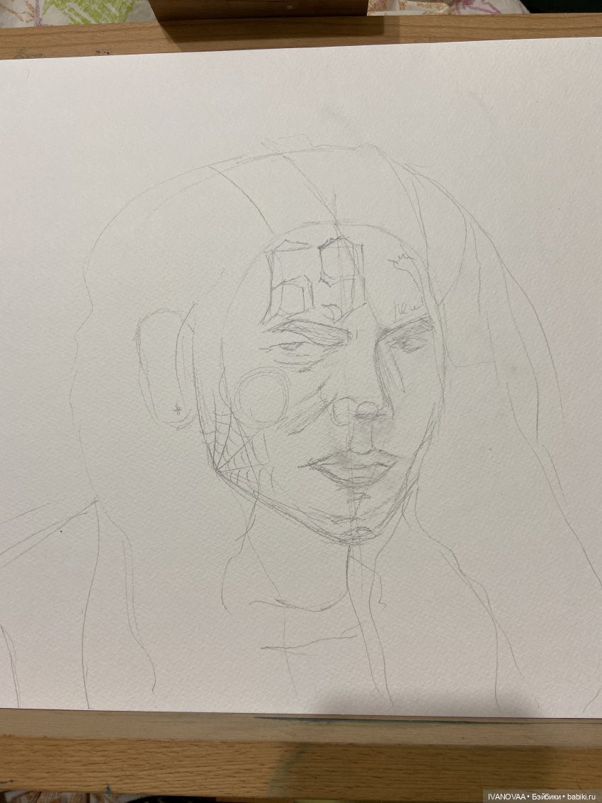 Создание шарнирной куклы. День 44. День лени. Учусь писать портрет. Рисую на планшете (фото 3)