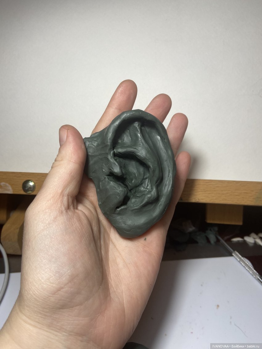 Создание шарнирной куклы. День 47, 48. Успехи в голове. Как теперь будут выходить топики. Уши из пластилина, что заказала,