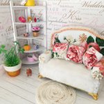 Диванчик и этажерка угловая для куклы