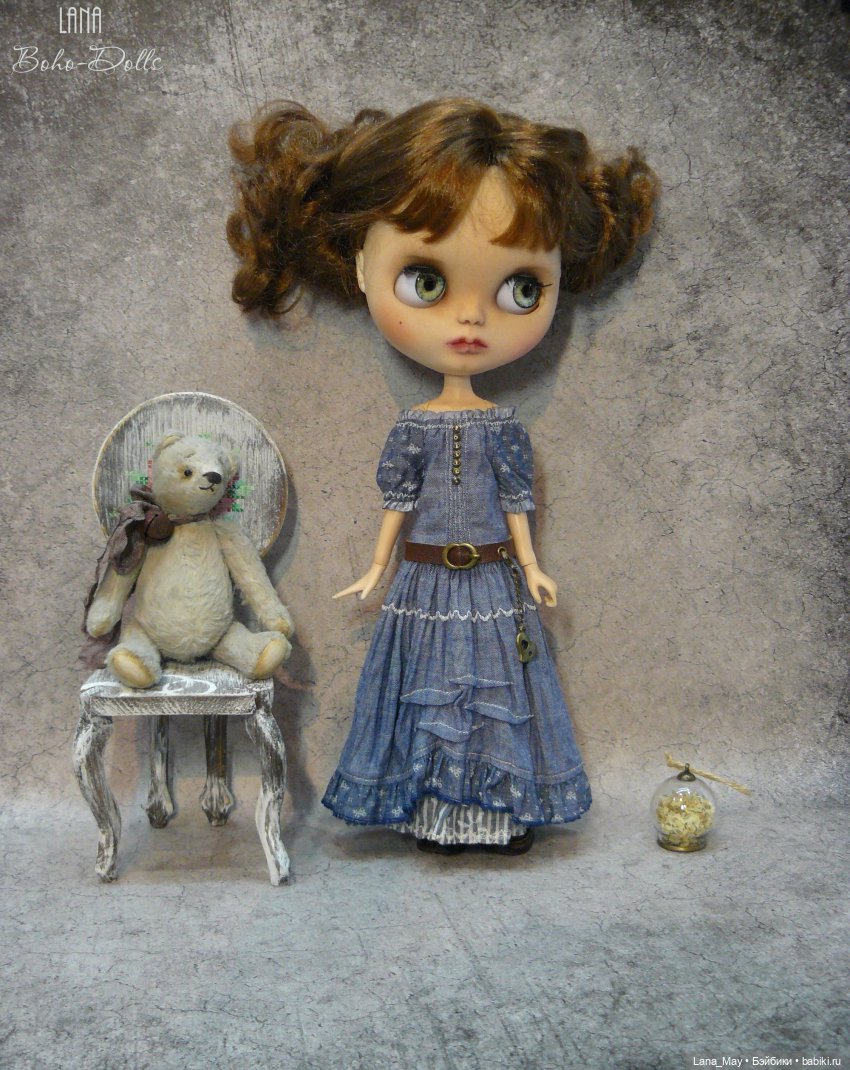 Джинсовой платье в стиле Бохо для Блайз