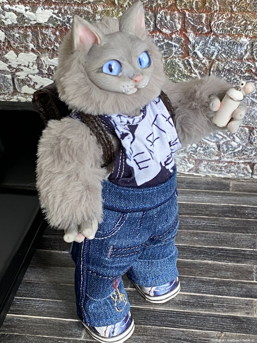 Любитель граффити — Игрушки в смешанной технике (мех и глина): Арт (фото 3)