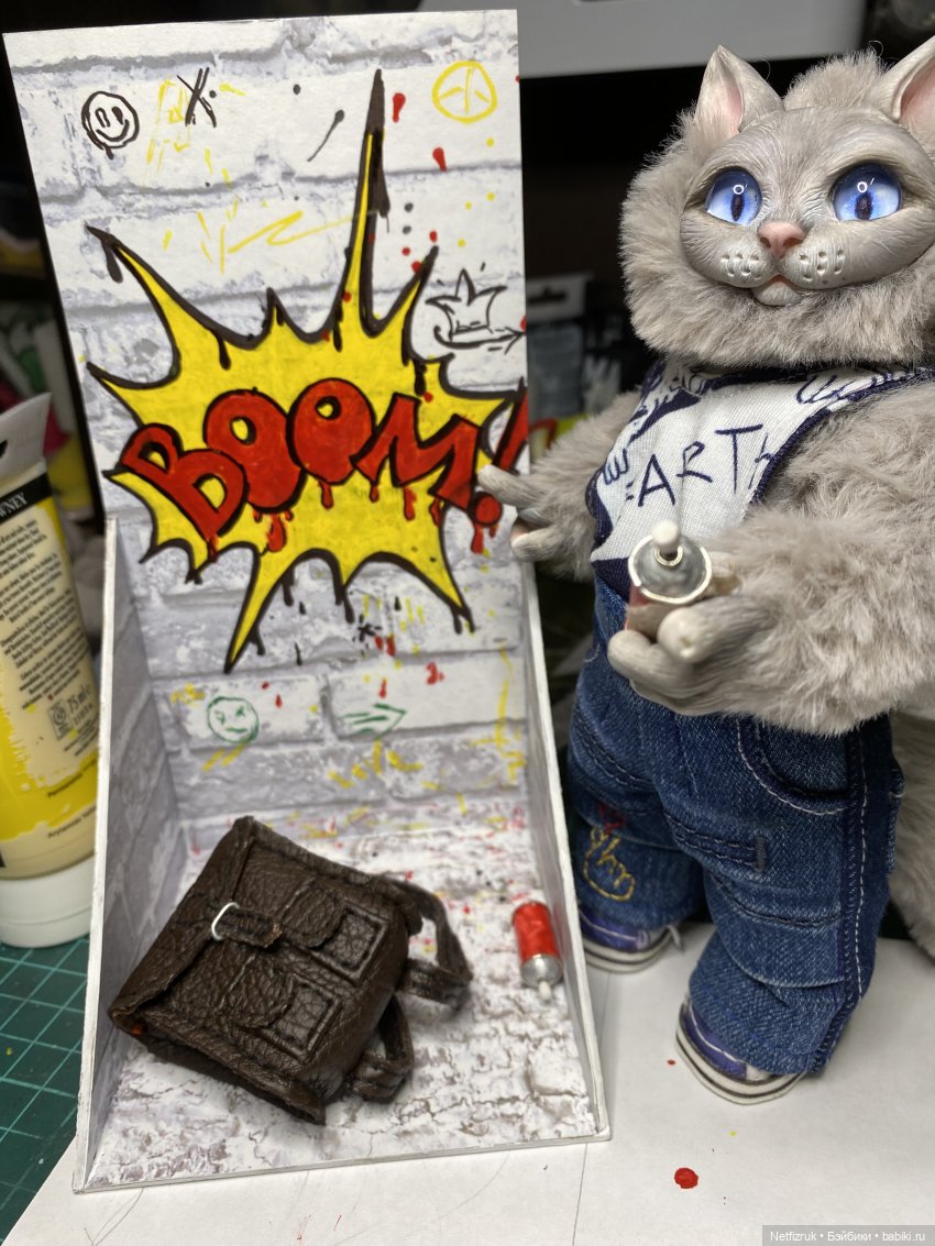 Любитель граффити — Игрушки в смешанной технике (мех и глина): Арт (фото 4)