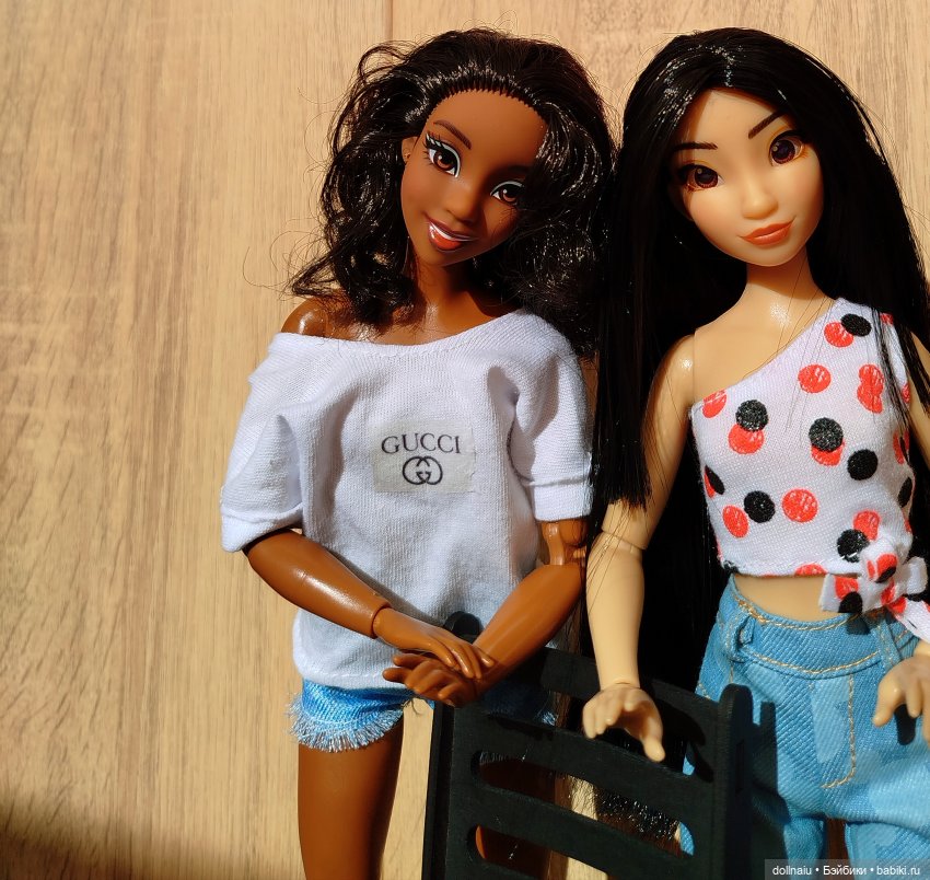 Тиана со своей фанаткой — Куклы Disney Animators и Принцессы Диснея: Disney Store