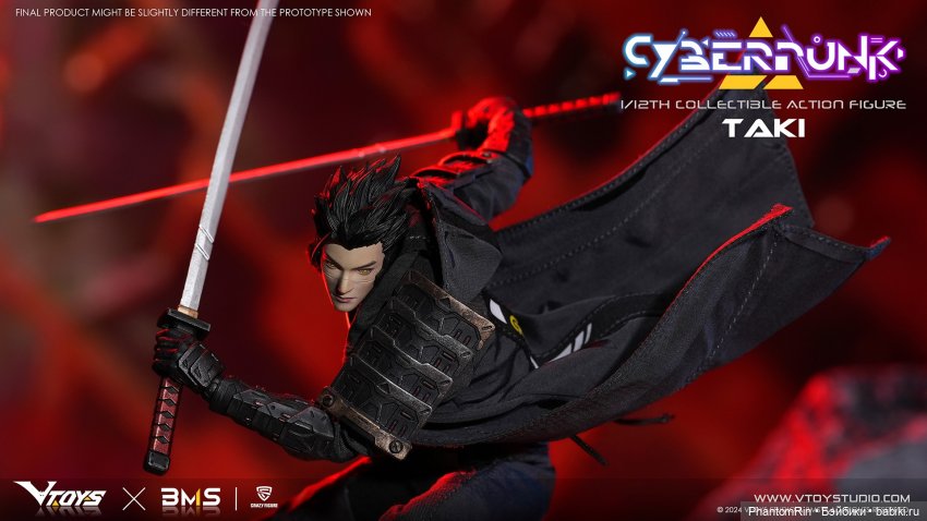 VToys x BMS x Crazy Figure - Cyberpunk Samurai Taki (1/12) (фото 5)