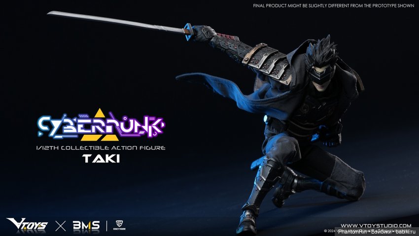 VToys x BMS x Crazy Figure - Cyberpunk Samurai Taki (1/12) (фото 7)