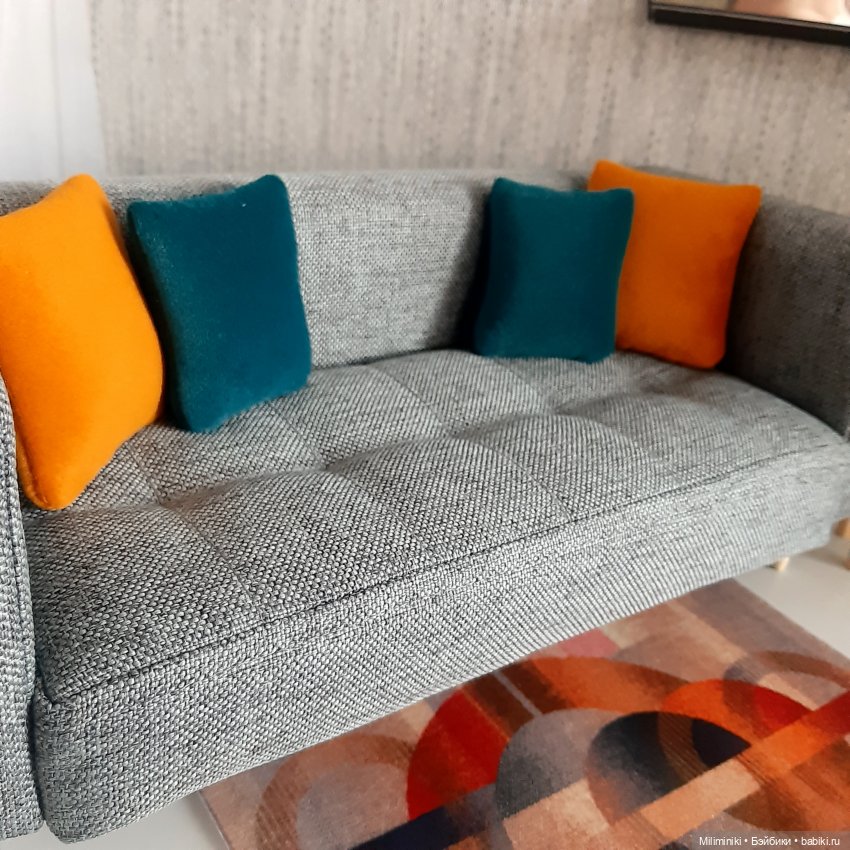 Miliminiki -Прямой диван для кукол Барби с утяжкой на сиденье дивана