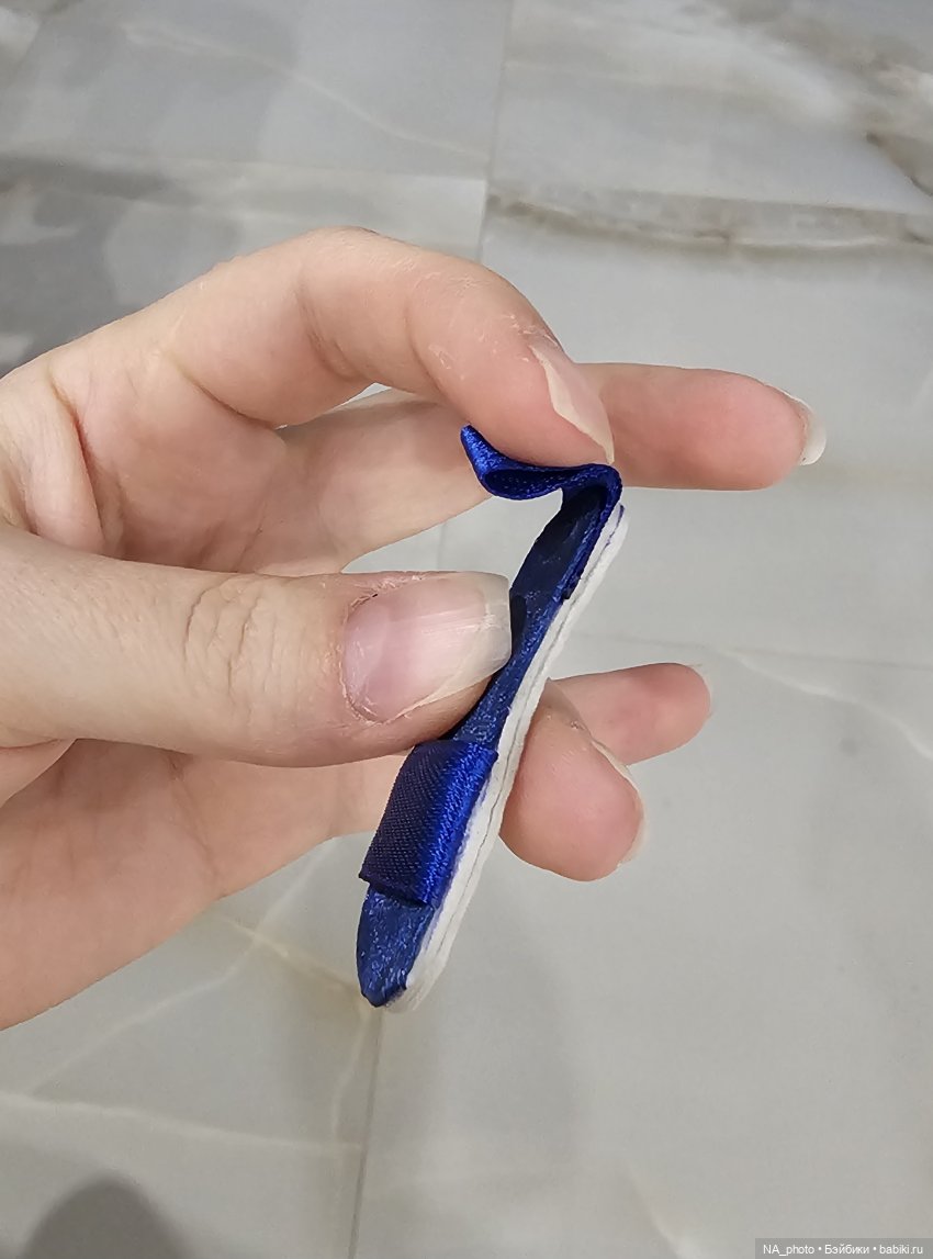 Балетки для куклы, летние сандалии на ленте (фото 6)