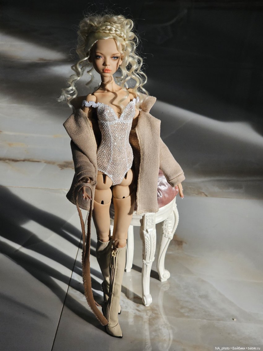 Пиджак-куртка oversize из искусственной замши песочного цвета (фото 3)