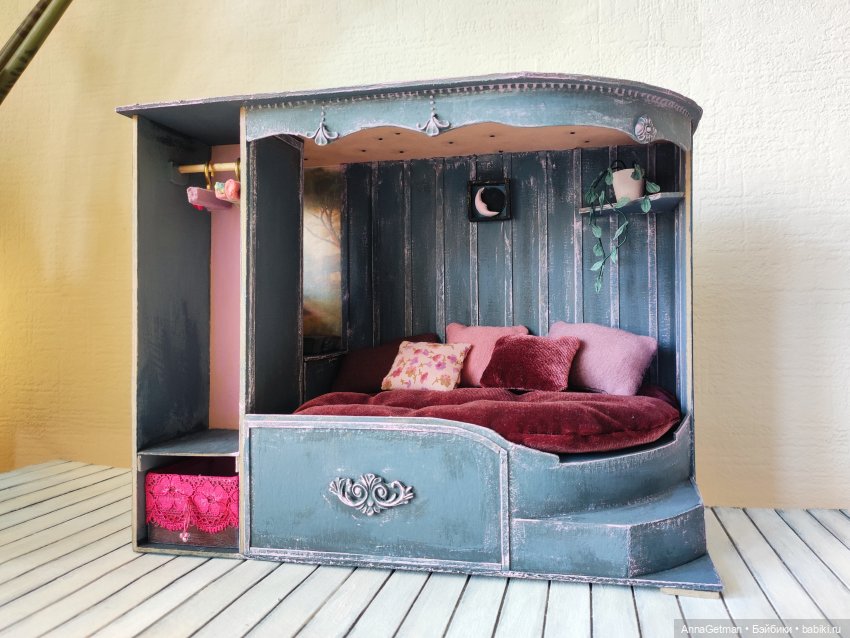 Румбокс-кроватка. Роскошное спальное место с удобствами. Синий и Розовый (фото 3)