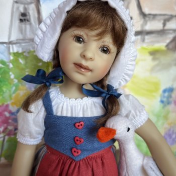 Чудеса случаются :) Ganseliesel со своим гусёнком от Heidi Plusczok