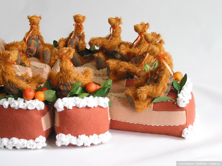 Вкусный мандариновый тортик🍊мои новенькие Тедди мишки и куклы Zwergnase (фото 4)