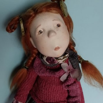 Моя уютная Малика… девочка папье-маше от Zwergnase