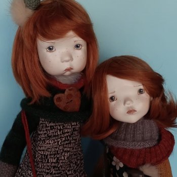 🍂 Мои девочки-осень🍁уникальные куклы папье-маше от Zwergnase