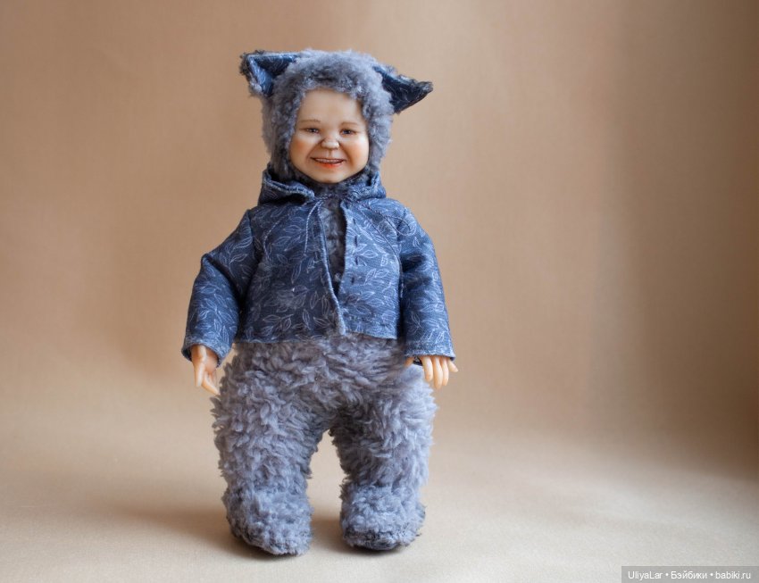 Малыш волчонок Аучик в технике Тедди-Долл