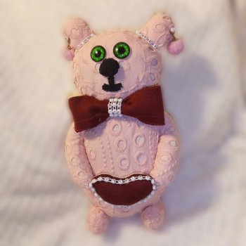 Мишка из ткани, первая попытка 😜