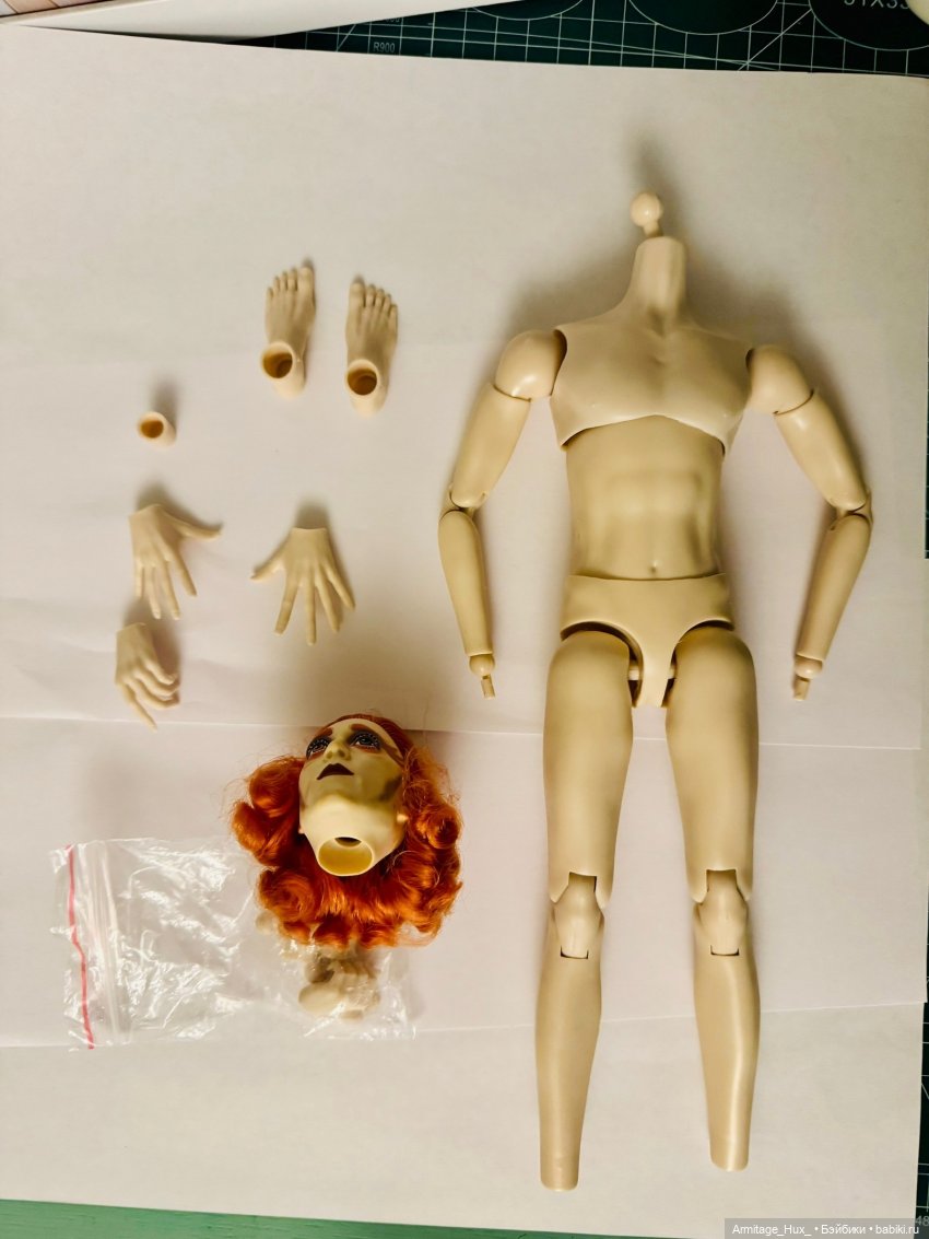 Гибридизация. Голова «Disney” + телоид 1/6 KSS140 MAF BODY Scale Super White Male Body