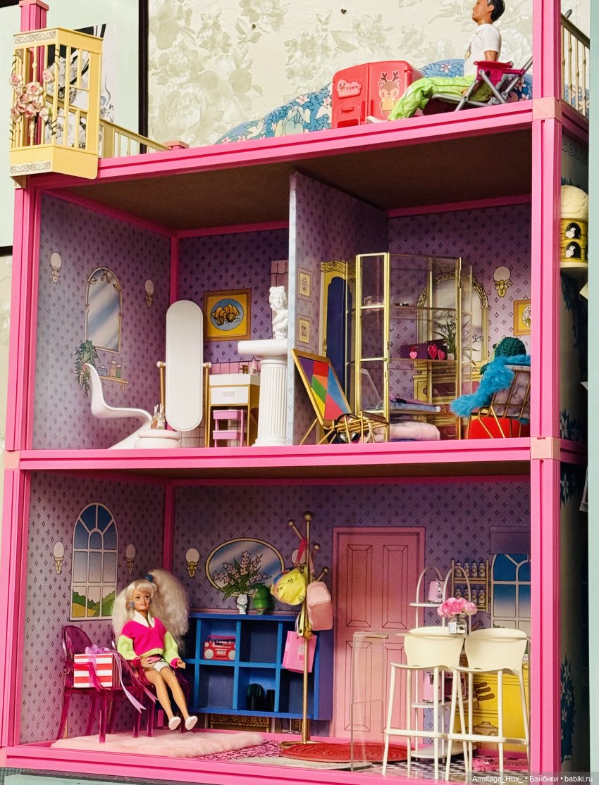 Мой обзор на фирменный домик «Star Home» для Sindy от “hasbro” 1987 год выпуска и мою дизайнерскую работу по мебелировке его