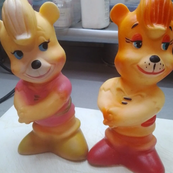 Резиновые игрушки СССР/России по диснеевским мультсериалам 1991-1992 гг. ("Утиные истории", "Чип и Дейл спешат на помощь", "Приключения медведей Гамми", "Чудеса на виражах")