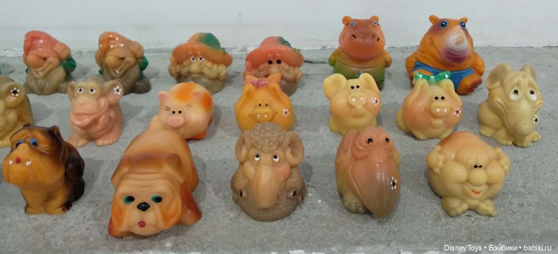 Миниатюрная серия резиновых забавных игрушек-кругляшей СССР/России