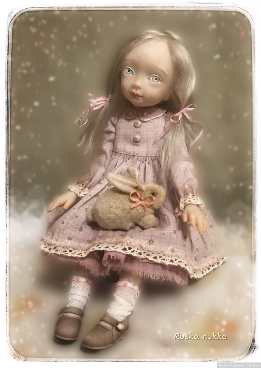 Кукла Ромашка, автор Ольга Тронина, Ruska nukke, смешанная техника, шейный шарнир, рост 25 см