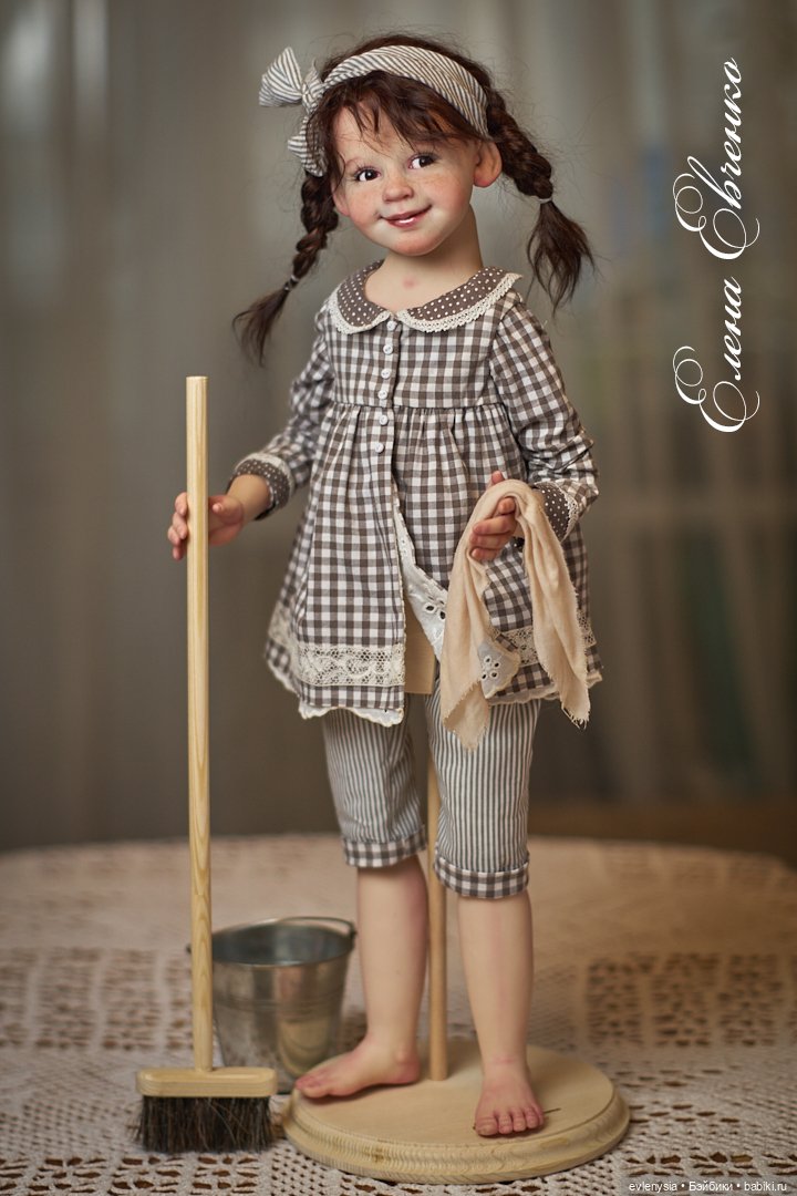 Авторская подвижная кукла, выполненная в единственном экземпляре. Автор Елена Евченко. Рост куклы 47 см