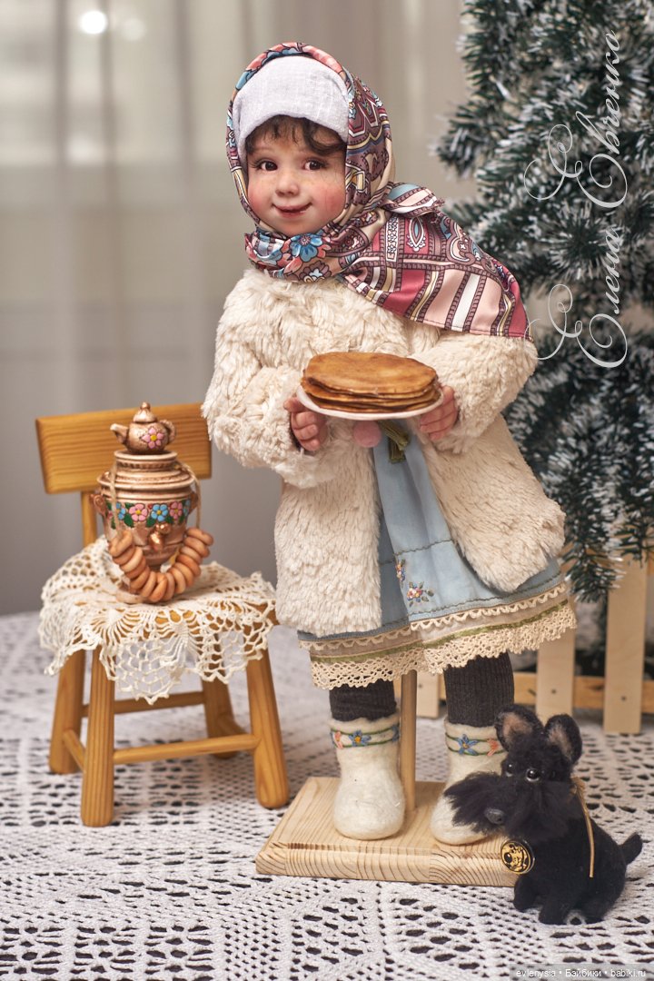 Авторская подвижная кукла, выполненная в единственном экземпляре. Автор Елена Евченко. Рост куклы 47 см