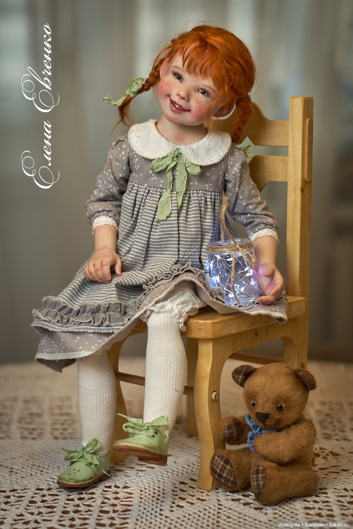 Авторская подвижная кукла, выполненная в единственном экземпляре. Автор Елена Евченко. Рост куклы 44 см