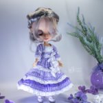 Платье цвета лаванды трёхслойное