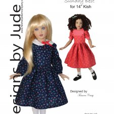 Выкройка PDF в натуральную величину / два варианта платья и колготки для куклы Chrysalis Хелен Киш
