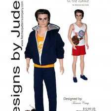 Выкройка PDF в натуральную величину / спортивная одежда для куклы Кен (Mattel)