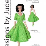 Выкройка PDF в натуральную величину / платье и жакет в стиле 1950-х для куклы Барби Силкстоун