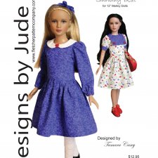 Выкройка PDF в натуральную величину / платье с 2-мя видами рукавов для кукол Марли и Агнес Тоннер 30