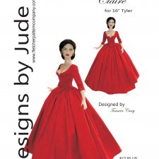 Выкройка PDF в натуральную величину / платье с декольте для куклы Тайлер Тоннер 40 см