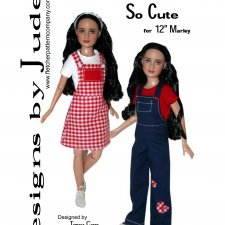 Выкройка PDF в натуральную величину / юбка, комбинезон (2 вида) для кукол Марли и Агнес Тоннер 30 см