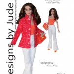 Выкройка PDF в натуральную величину / брюки-клеш, боди-топ, приталенный жакет для кукол Тоннер 40 см