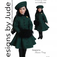 Выкройка PDF в натуральную величину / платье-пальто, берет, муфта для кукол Марли и Агнес Тоннер 30