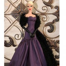 Выкройка PDF в натуральную величину / платье с палантином для куклы Fashion Royalty FR2