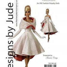 Выкройка PDF в натуральную величину / платье, перчатки, палантин для куклы Fashion Royalty FR2