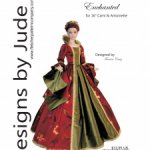 Выкройка PDF в натуральную величину / Платье придворной дамы для кукол Ками и Антуанетта Тоннер 40см