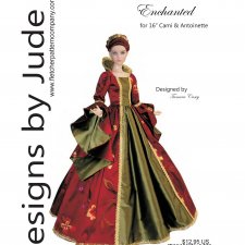 Выкройка PDF в натуральную величину / Платье придворной дамы для кукол Ками и Антуанетта Тоннер 40см