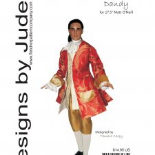 Выкройка PDF в натуральную величину / костюм Dandy в стиле XVIII века для кукол Мэтт Тоннер 43 см