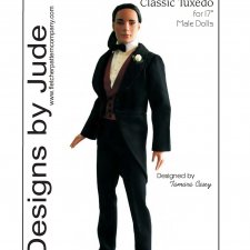 Выкройка PDF в натуральную величину / классический смокинг для кукол Мэтт Тоннер 43 см