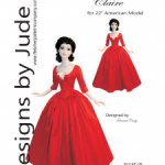 Выкройка PDF в натуральную величину / платье с декольте для куклы Тоннер Американская модель 56 см