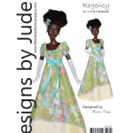 Выкройка PDF в натуральную величину / Платье в стиле эпохи регентства для куклы Barbie MTM (Барби)