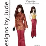 Выкройка PDF в натуральную величину / брюки-клеш, топ и жакет для куклы Iplehouse FID 45 см