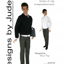 Выкройка PDF в натуральную величину / рубашка, джемпер, брюки для куклы-мужчины Integrity Monarch