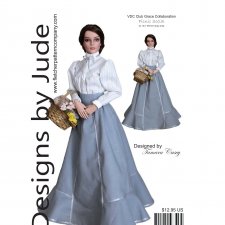 Выкройка PDF в натуральную величину / блузка и юбка викторианской эпохи для кукол 40 см Тоннер